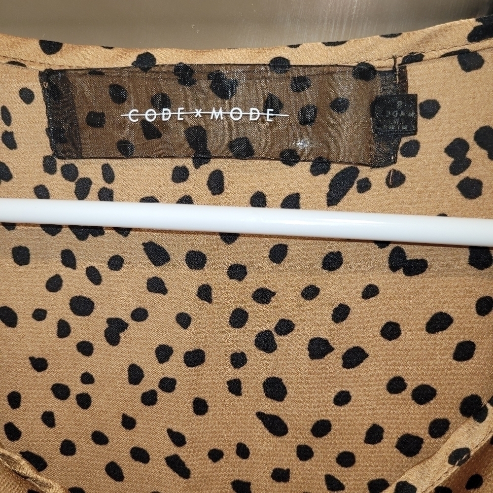 Code X Mode cheetah print satin blend top size Small - Picture 4 of 5